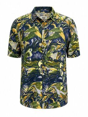Ringo Sport 90s Y2K Men's Vintage Abstract Atomic  Short Sleeve Shirt Size Large